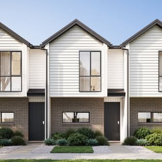 Dartford terraced plan, three attached townhouses.